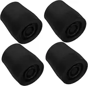 4pcs Anti-Slip Foot Covers for Commode Chairs Foot Pads Wheel Replacement Feet for Shower Chair Walkers Accessories for Folding Walkers Restroom Chair Feet Pads Black Rubber