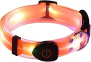 Dog Collar, Led Rechargeable Dog Light Necklace with 3 Modes, Adjustable Bright Glowing Collar for Night Walking, Foggy