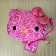 Hello Kitty Leopard Print Plush Shoulder Pouch Pink
