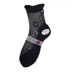 【COMBO!】日本製奈良產頂級親膚舒適真絲透膚襪 絲綢玻璃襪 透視桑蠶絲襪 刺繡透明襪(黑色)