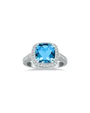 Gem Spark 14K 3.74 ct. tw. Diamond & Blue Topaz Ring