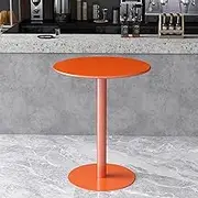 Round Side Table, Orange Tall Cocktail Bistro Table Bar Height Table for Patio, Backyard, Dining Room, Parties, Weddings, Modern Home Decor Bedside Table(40x50cm)
