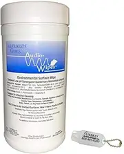 Audio-Wipes Cleaning Towelettes - Large Canister (160 Wipes) and Liberty Hearing Aid Battery Keychain