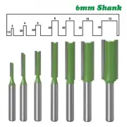 6MM Router Bit Carving Cutter Double Flute Milling Router Shank Single