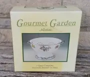 New NORITAKE Gourmet Garden Floral Flower Porcelain Enamel 5 Qt Colander In Box