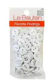 LE BOUTON White Assorted Sew Thru Round Nylon Buttons Favorite Things | 130-Pack