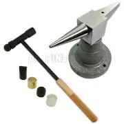 LARGE Mirror finish horn anvil steel doming dapping chasing & 6 part hammer tool
