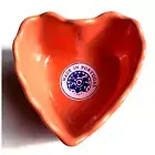 Coral Pink Ceramic Heart Ramekin MARCADOR Portugal 4.5x4x2" NEW