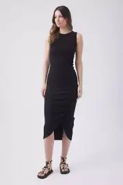 DECJUBA Rosalie Rib Midi Dress Size L New With Tags RRP $99.95 #4048