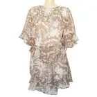 INDIKAH BY ANGEL BIBA Positano Dress Casual Brown White Floral Ruffled Women's