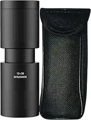12 × 36 Monocular Telescope Wearable with Storage Bag of Light Compact FMC Lens 12 X Enlargement for Sporting Events Hike