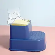 Toddler Step Stool for Bathroom Sink, Step Stool for Kids Toilet Potty Training, Non-Slip Toddlers Baby Child Kid Plastic Poop Stools Wide Step(Blue 2 Layers)