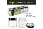 96x Small Food Grade Glass Jars 125ml Mini Spice Jam Storage Air Tight Container
