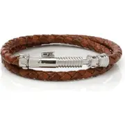Cufflinks, Inc. Star Wars™ Obi Wan Kenobi Braided Leather Lightsaber Bracelet in Brown at Nordstrom One Size
