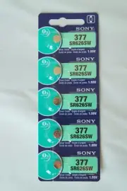 5x MuRata / formally SONY 377, SR626SW, AG4 Battery 0% Mercury EXPIRY 09/2027+