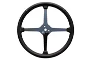 Lime Works 15" Sprint Steering Wheel 4-Spoke Leather Wrapped With No Holes