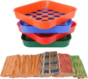 Coin Sorters Tray, 4 Color-Coded Coin Sorting Tray with 160 Assorted Coin Roll W