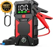 Portable Car Jump Starter 5000A 24800mAh 12V Battery Pack USB LED HD Screen