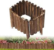 Gtouse Outdoor Garden Wooden Fence Flexible Decorative Mini Border Expanding DIY Edging Tree Fence for Landscape Yard Maintenance Lawn