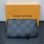 精品 LOUIS VUITTON 路易威登 LV KEY POUCH COIN 黑色棋盤格 拉鏈零錢包 N60155