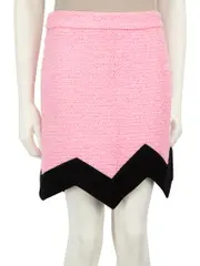 Pink Zig Zag Hem Mini Skirt