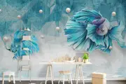Blue Fish Removable Wall Mural