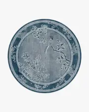 245' Round | Machine Washable Runner Rug | Kid & Pet Friendly | Indoor Rug | Gracie Draper Blue Tufted Rug | Ruggable
