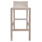 [Florabelle Living] Amalfi Elm Wood and Rattan Barstool Natural