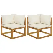 Sectional Corner Sofas 2 pcs with Cushions Cream White