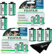 Fujifilm 400 35mm Film Camera Film Bundle, 6 Rolls (2x3 Pack), 36 Exposures per Roll for 35mm Film Cameras, Includes Balveli Cloth - Fuji 400 Color Film, 35mm Format, Low Light, 400 ISO