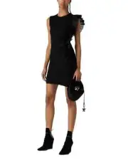 Emporio Armani Ruffle-Detail symmetric minidres Size:42 IT/6 US $1045 NWT