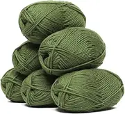 100% Pure Wool Yarn Superwash Set of 6 Skeins (300 Grams) DK Weight - Sourced Directly from Peru - Heavenly Soft and Perfect for Knitting and Crocheting (Leaf Green - 6 Skeins)