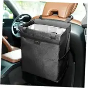 Car Trash Can,Waterproof Garbage Can,Magnetic Upgraded double handle-Black