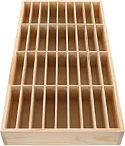 HOMSFOU Wood Cell Phone Holder: 36 Compartments Wooden Phone Storage Case - Multi-grids Cell Organizer For Workspace Office Classroom Desk