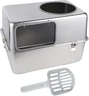 B Baosity Hooded Cat Litter Box with Lid Kitty Litter Tray Anti Splashing Pet Accessories Detachable Sandbox Covered Cat Toilet, Without Pedal