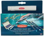 Inktense Wash Set, Set includes 8 Inktense Pencils, 1 Spritzer, 1 Waterbrush,...