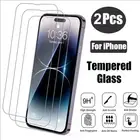 2Pcs Protective glass For iPhone16 15 14 13 12 11screen protector Tempered glass