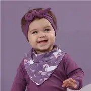 Snuggle Hunny Midnight Swan Organic Dribble Bib