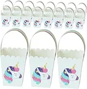 Vaguelly 25pcs Box Suitcase Paper Cupcake Holder Treat Wrapping Container Cookie Holder with Handle Birthday Party Decorations Christmas Favor Container Wavy Pattern Popcorn Box