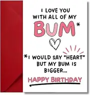 LimaLima Funny Birthday Card For Him Husband Boyfriend Cute I Love You Message For Men Perfect For 30th 40th 50th 60th