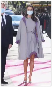 CAROLINA HERRERA Mantel coat grau grey lila lilac wool Wolle - XS ASO royal
