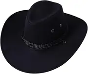 [ZJSCNBE] Artificial Suede Western Cowboy Hats Big-Edge Gentleman Cowgirl Jazz Hat Outdoor Vacation Cap Party Cosplay Hat