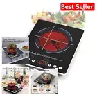 1800W Touch Control Single Burner Electric Stove - Timer & Overheat Protection