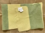Vtg New w/ Tags Orvis Rugby 100% Lambs Wool Nordic Scarf 11x62 Cable Knit Green
