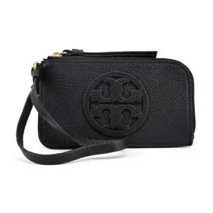 TORY BURCH MILLER荔枝紋雙T LOGO卡片/手拿包-黑