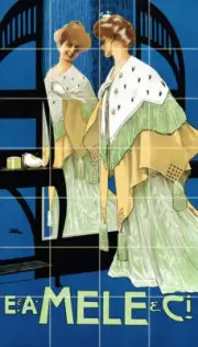 Art Nouveau Ceramic Mural Backsplash Bath Tile #606