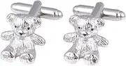 [JYHLSHBA] Cufflinks For Men 2 Pairs Of Men'S Cufflinks Silver Bear Cufflinks Men'S French Shirt Cufflinks