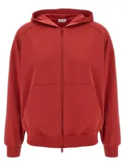[Brunello Cucinelli] Brunello Cucinelli-Shiny Trims Felpe Rosso-Donna M