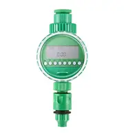 LCD Display Automatic Intelligent Electronic Water Timer Rubber Gasket Design Solenoid Valve Irrigation Sprinkler Controller Color:Green