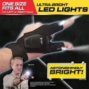 Finger Glove RECHARGABLE LED Lights flashlight glove outdoor gear Night Fishing